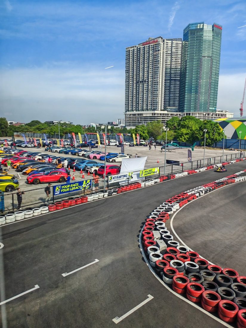 Supercars and a helicopter at K1 Karting, Setia Alam